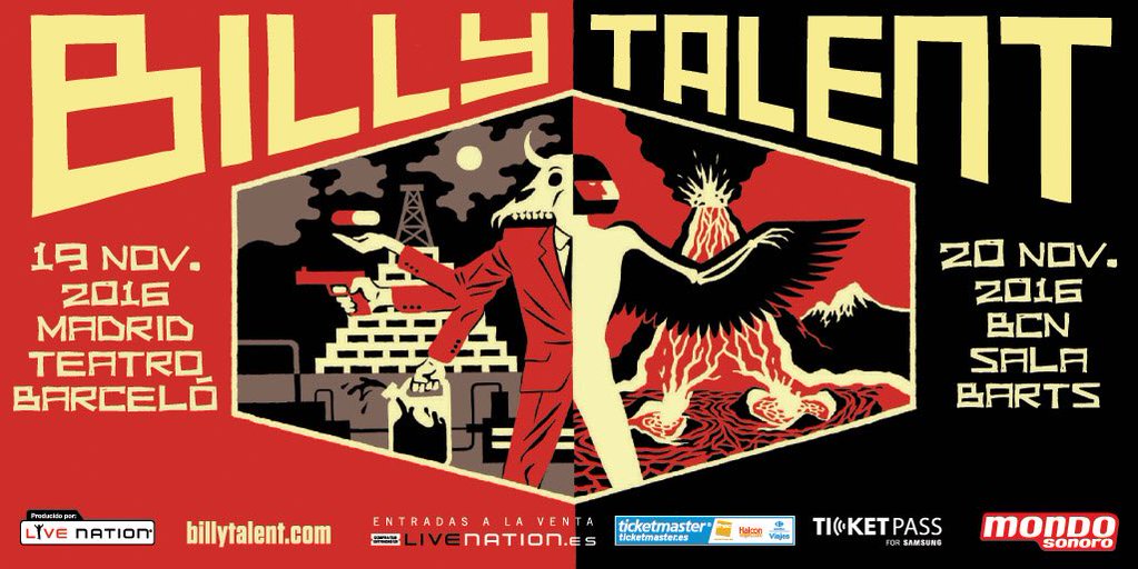 billy talent madrid barcelona 2016