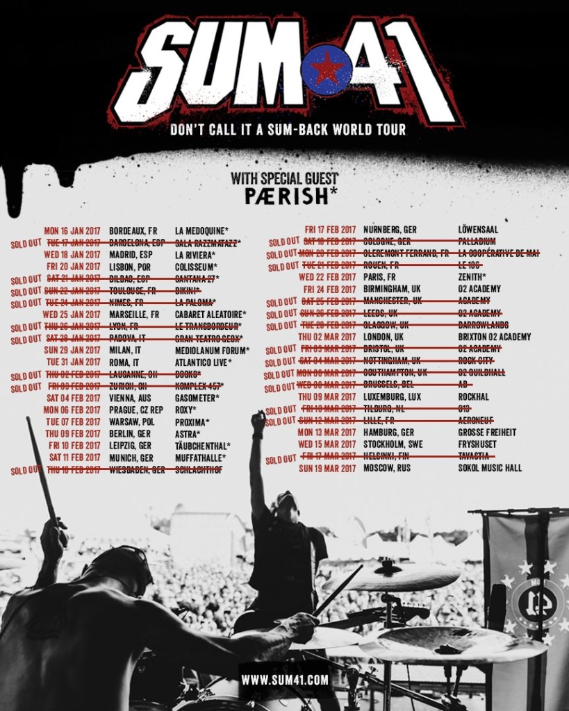 sum 41 - gira europa 2017