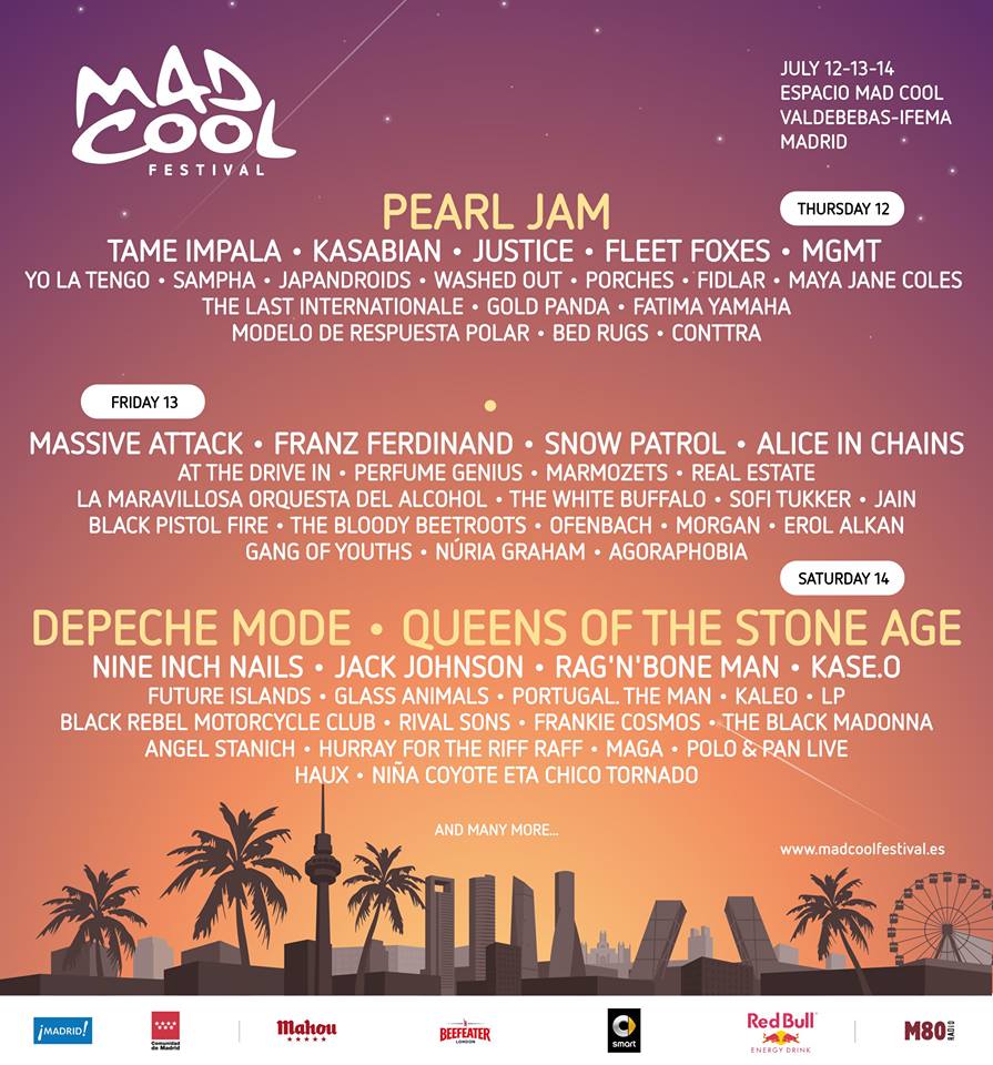 mad cool 2018 por días