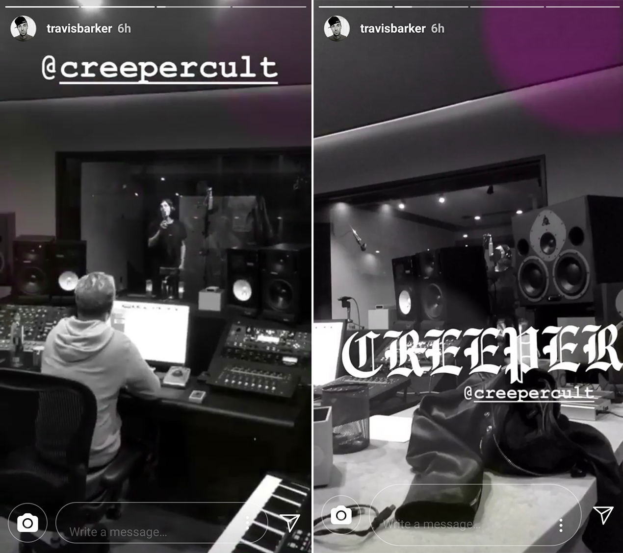 creeper estudio grabacion con travis barker
