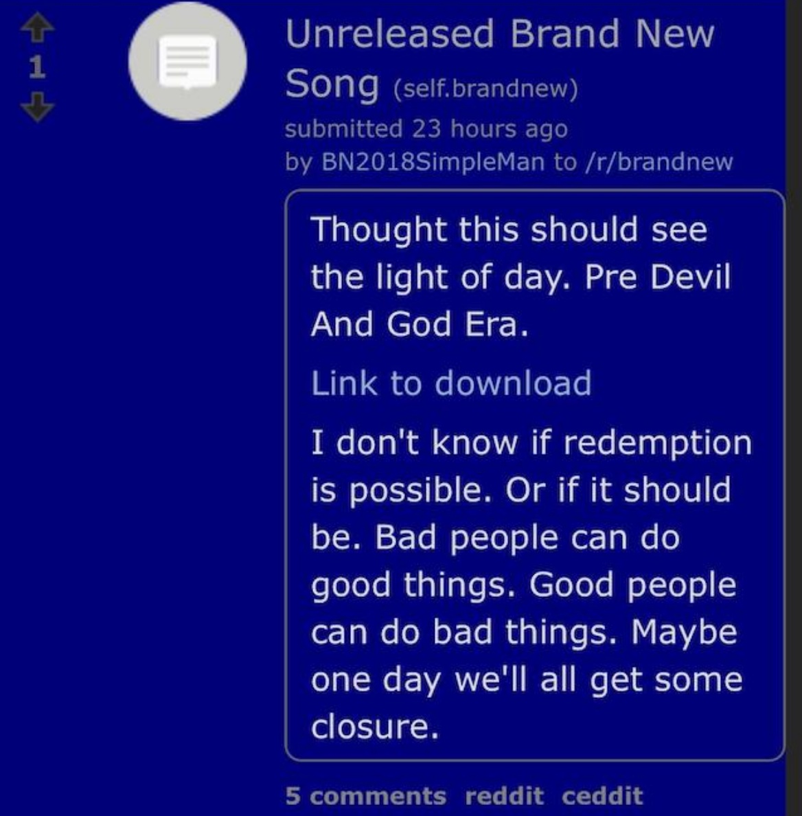 lazy cancion inedita de brand new