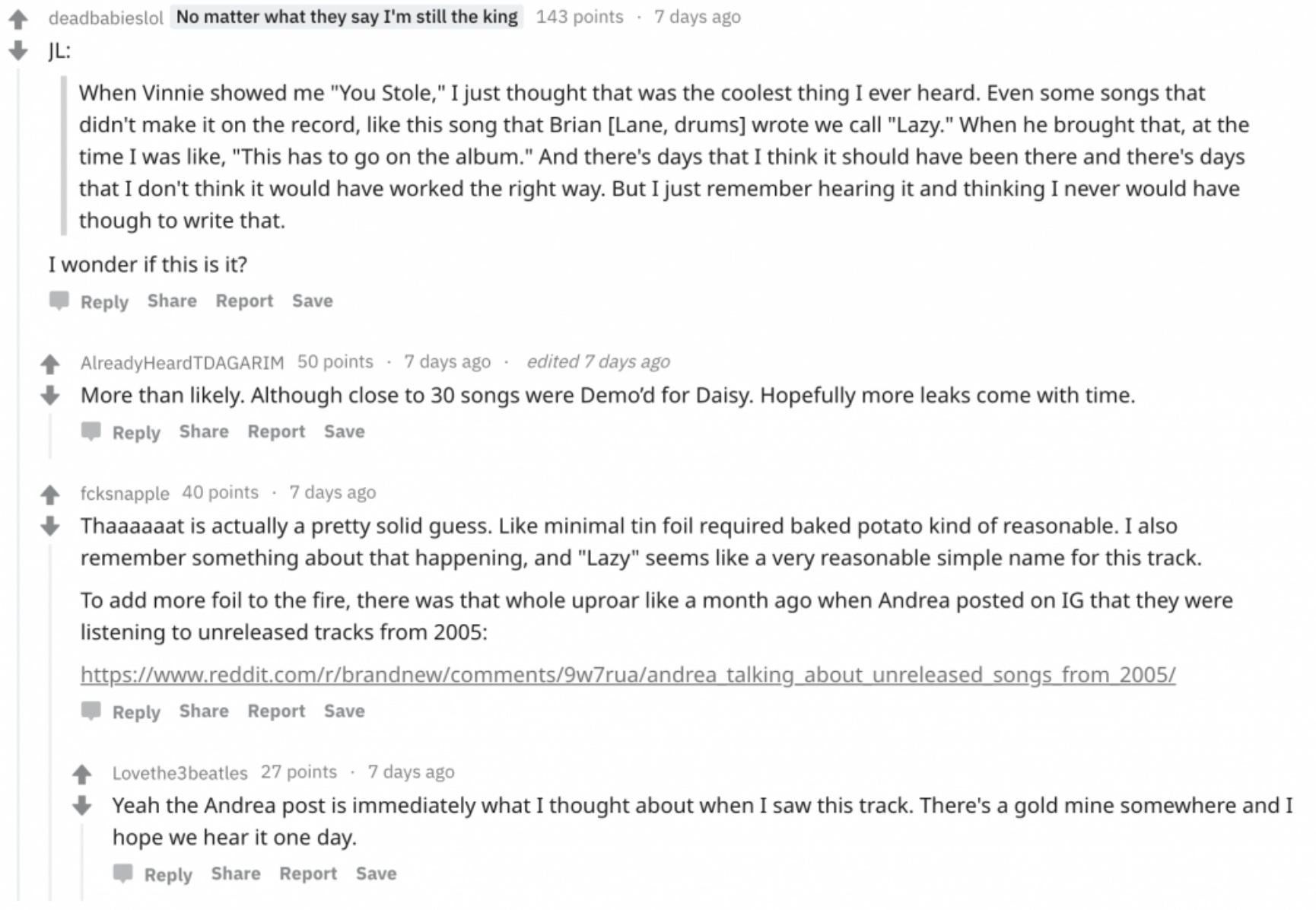 entrevista jesse lacey sobre lazy