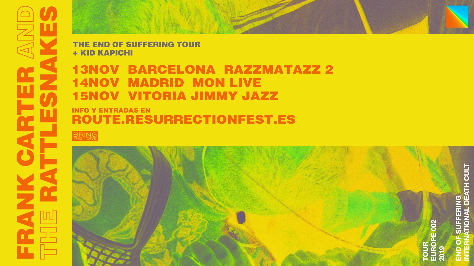Frank Carter en Barcelona, Madrid y Vitoria 2019