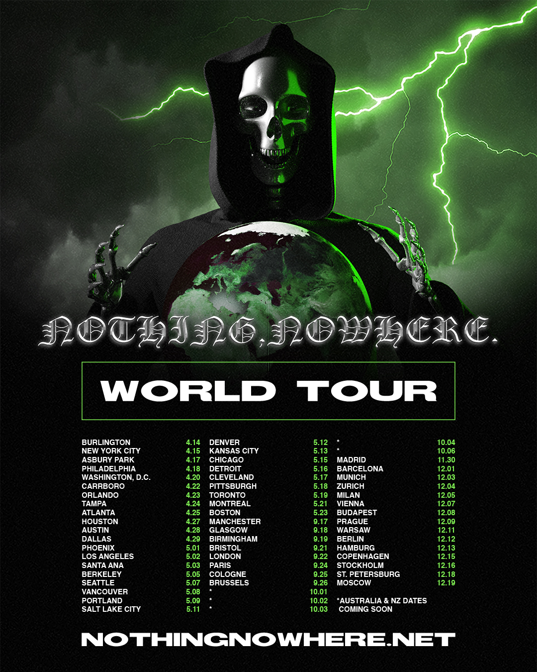 nothing,nowhere. en Madrid y Barcelona en 2020