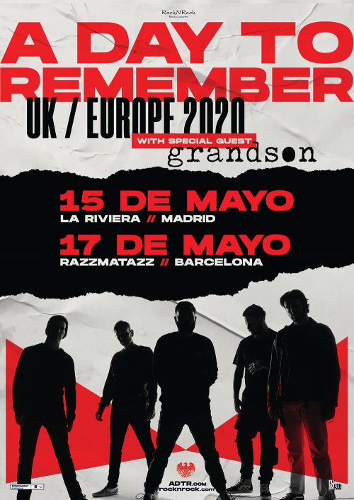 A Day To Remember en Madrid y Barcelona (mayo 2020)